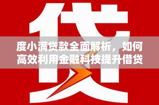 林州度小满贷款全面解析，如何高效利用金融科技提升借贷体验