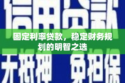 林州固定利率贷款，稳定财务规划的明智之选