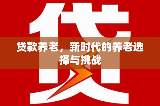 林州贷款养老，新时代的养老选择与挑战