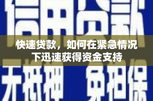林州快速贷款，如何在紧急情况下迅速获得资金支持