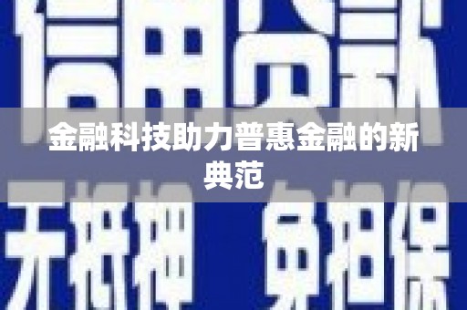 林州金融科技助力普惠金融的新典范